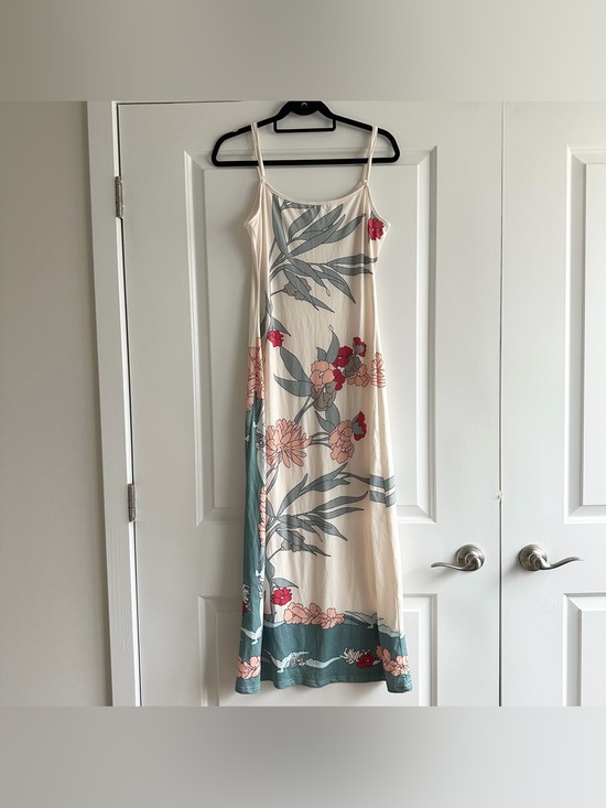 SHEIN Dresses & Skirts - SHEIN Cream, Blue & Pink Floral-Print Slip Dress